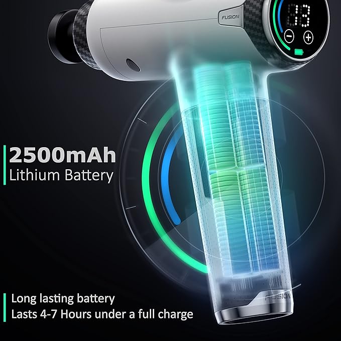 Fusion Black Pro Deep Tissue Massage Gun for Athletes - Percussion Muscle Massager for Pain Relief and Relaxation - Chiropractor Body Massager - Bloomnest