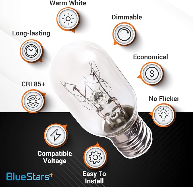 BlueStars 14-Pack E12 T20 25W Incandescent Bulbs Salt Lamp 120V 2700K Warm White Light 150lm for Himalayan Salt Lamps & Baskets, Scentsy Plug-in & Wax Warmers, Night Lights - Bloomnest