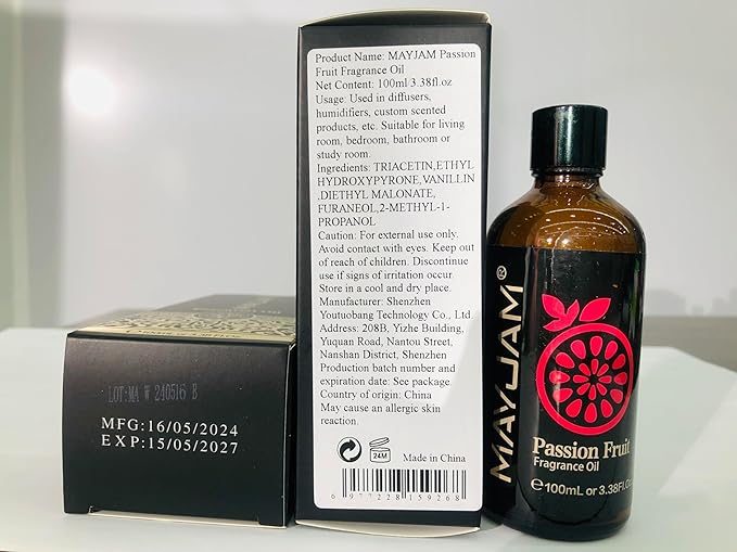 MAYJAM 100ML/3.38FL.OZ Passion Fruit Fragrance Oils with Glass Dropper, Essential Oils for Diffusers for Home, Long Lasting Scented Oils for Diffusers Soap Candle Making - Bloomnest