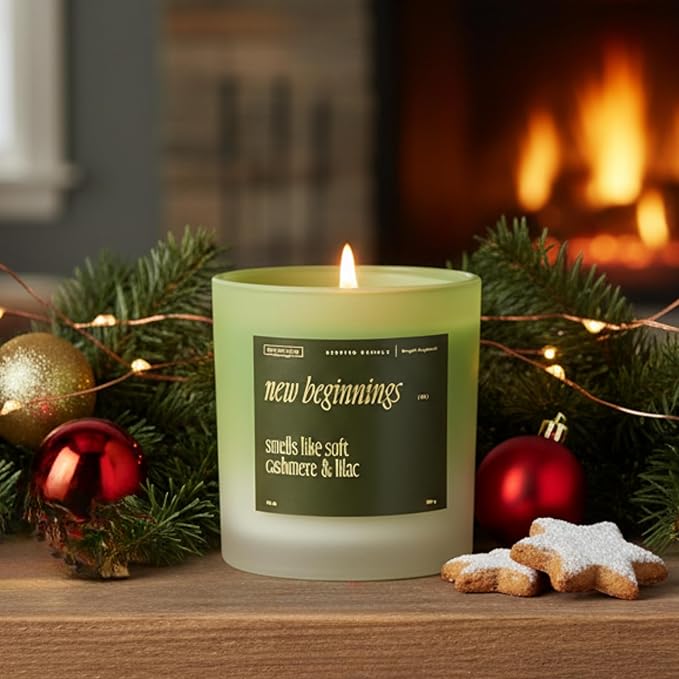 Benevolence LA New Beginnings Scented Candles | 10 oz, 40-50 Hour Burn, New Home Candle | House Warming Gifts for Women, Friends | Gift Idea for Promotion, Retirement - Notes of Cashmere & Lilac - Bloomnest
