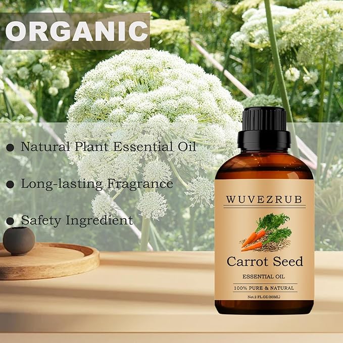 Carrot Seed Essential Oil, 60ML 100% Pure and Natural, 2 Fl Oz, for Aromatherapy Diffuser - Bloomnest