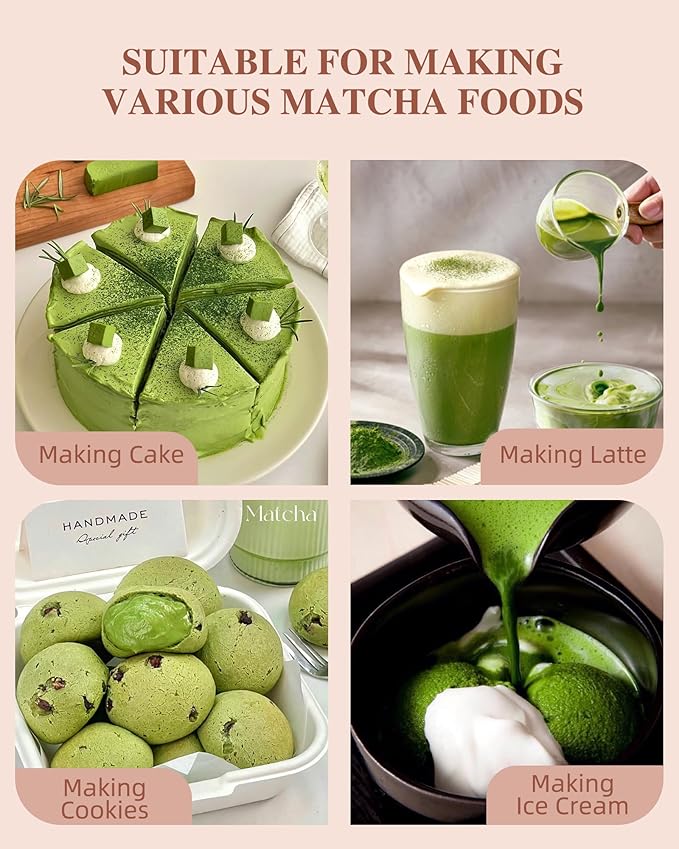 ZENS Matcha Whisk Set, Pink Ceramic Matcha Bowl with Embossed Sakura, 6pcs Matcha Tea Kit Includes Bamboo Whisk, (Chasen Holder) Scoop & Sifter, Tea Towel for Matcha Ceremony, Pink - Bloomnest