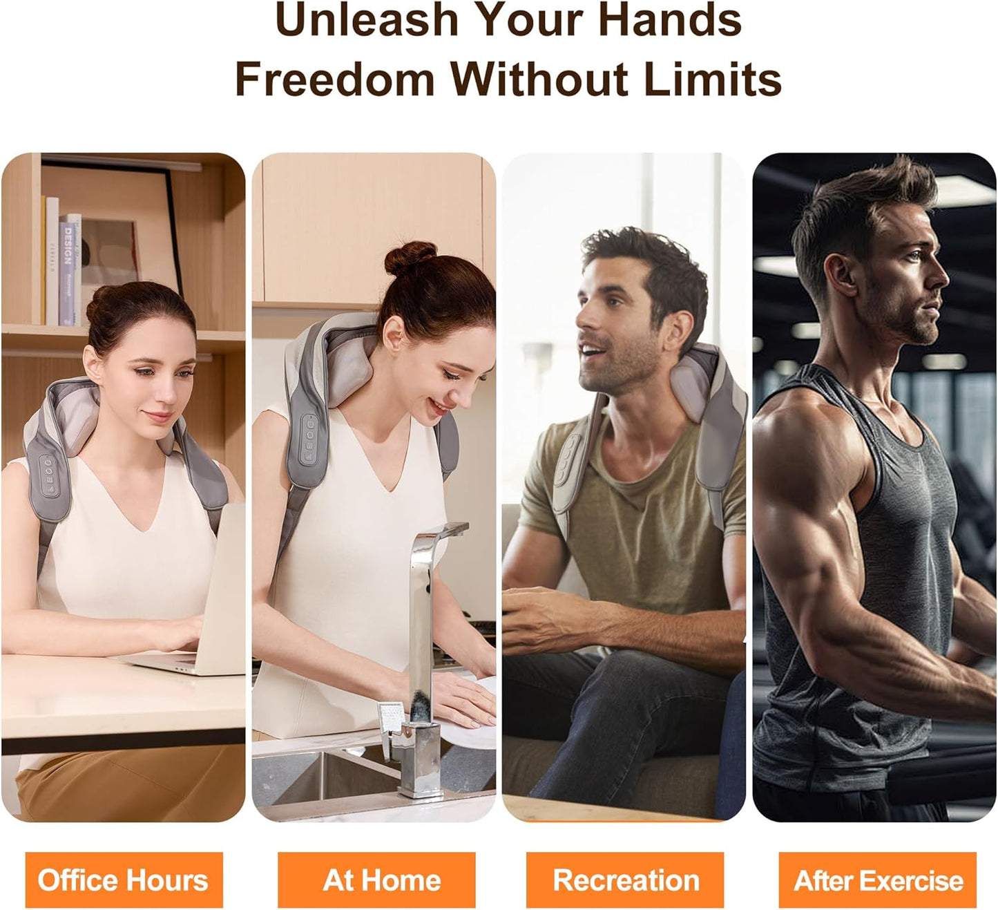 Neck Massager for Pain Relief Deep Tissue, Shiatsu Neck and Back Massager With Heat, Electric Massage Pillow for Shoulder Leg Body Muscle Pain Relief, Gifts For Women Men Mom Dad (Grey【with bag】)