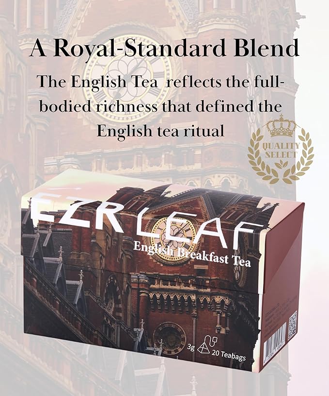 EZR Leaf English Breakfast Premium Whole Leaf Ceylon Black Tea, 20 counts 2.1 Once, Rich Flavor & Bold Aroma Blend, A Morning Ritual in Every Cup - Bloomnest