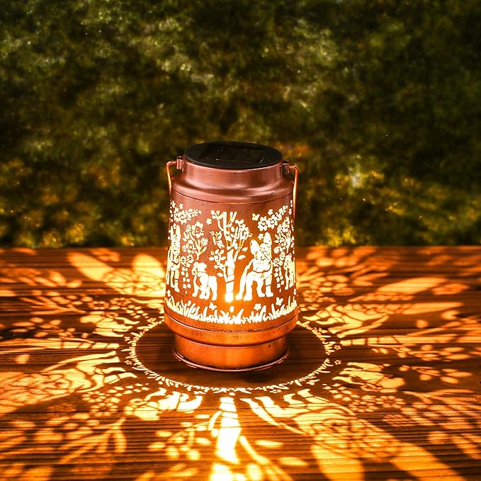 French Bulldog Solar Lanterns Outdoor Waterproof - Decorative Hanging Solar Lights for Garden Patio, Birthday Gifts for Women, Men, Dog Lover, Yard Lawn Porch Pathway Decor - Bloomnest