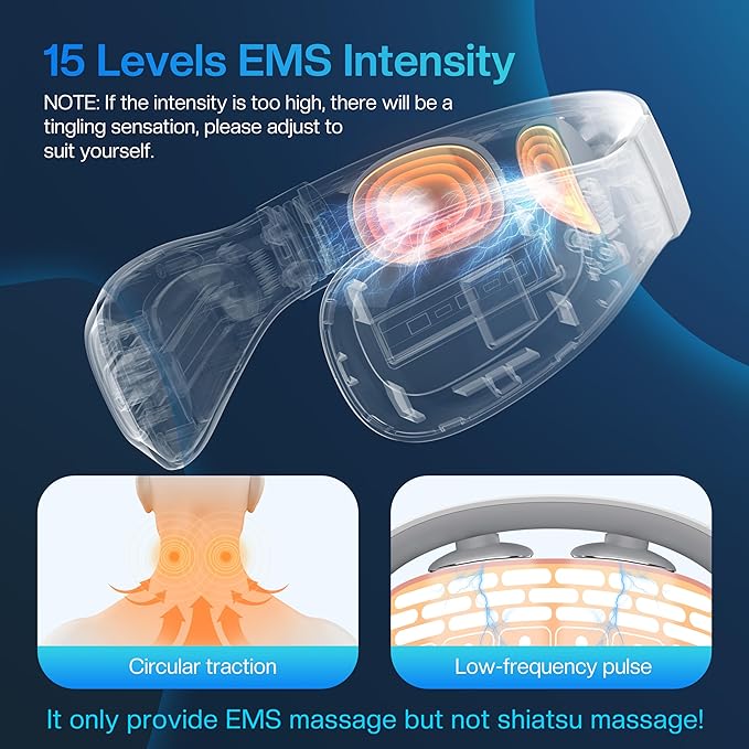 COMFIER FSA Eligible Cordless Neck Massager for Pain Relief Deep Tissue, Vibration Travel Massager,Portable HSA Neck Massager for Office COMFIER