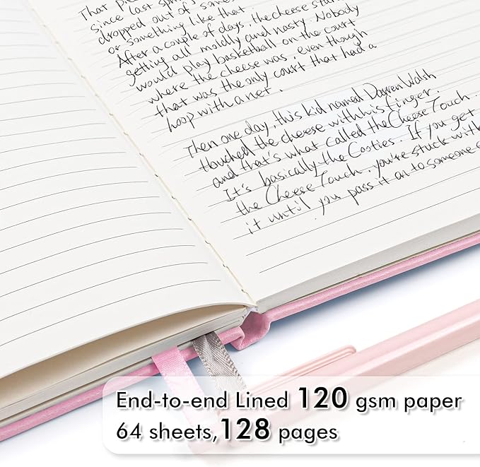 feela 12 Pack Notebooks Journals Bulk, Hardcover Notebook Classic Ruled Lined Journals with Pen Holder for Women Girls School Business Supplies, with 12 Black Pens, 120 GSM, 5.1”x8.3”, A5, Rose Pink - Bloomnest