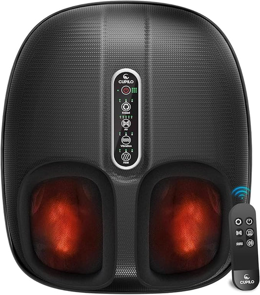 Foot Massager with Heat FSA Eligible HSA, Shiatsu Feet Massager with Remote Control, Multi-Level Compression Deep Knead Foot Massage for Neuropathy & Plantar Fasciitis, Fits Up to 13", Gifts