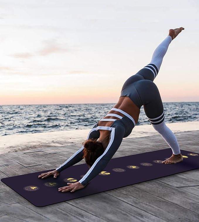 Non Slip Yoga Mat TPE Workout Mat for Men Women, Thick Workout Mat with Carrying Strap, Fitness Mats for Exercise, Yoga, Fitness, Pilates, Floor Workouts (72" x 24" x 6mm) - Bloomnest