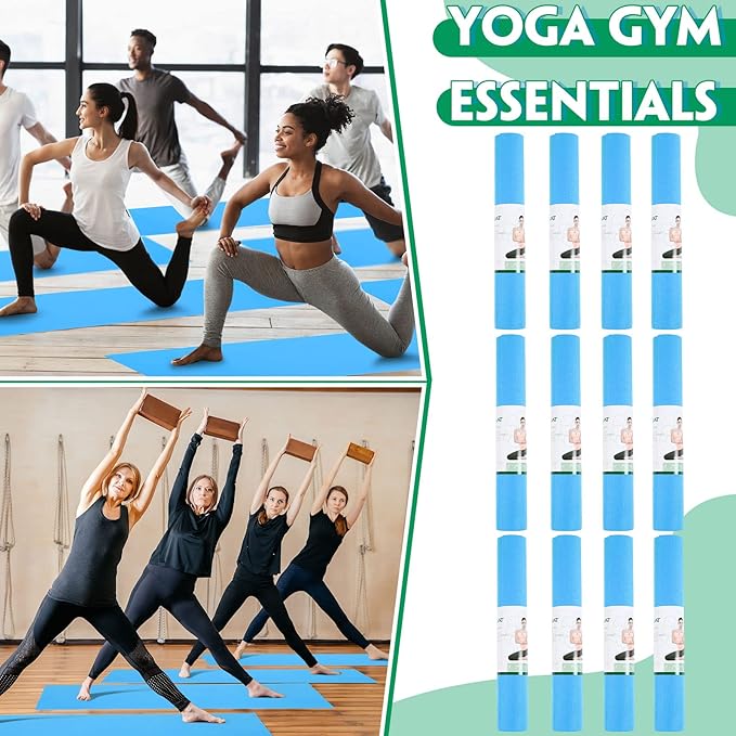 Amylove 12 Pieces Yoga Mats Bulk 68x24x0.12 Inch Exercise Non Slip Fitness Workout Mats for Women Men Home Workout Gym Yoga - Bloomnest