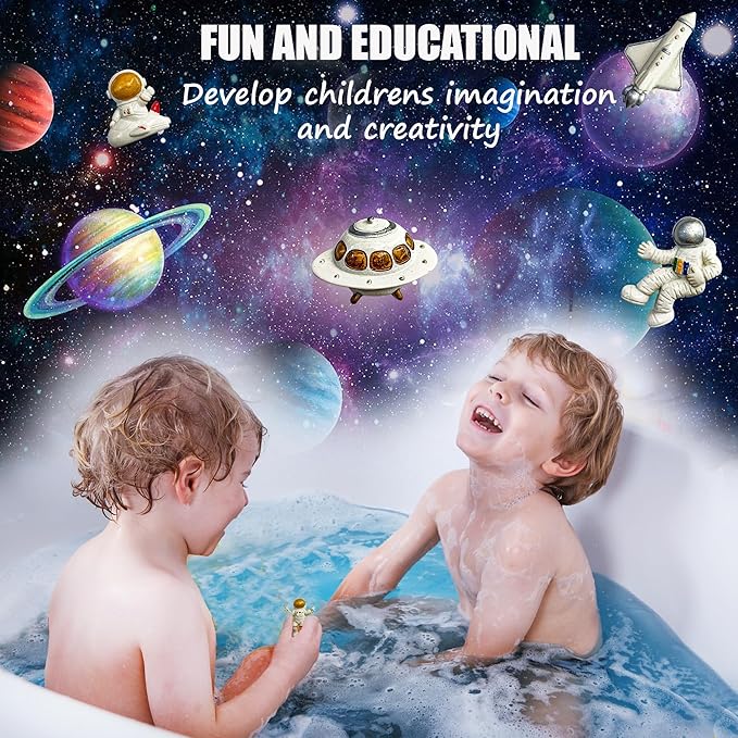 Galaxy Bath Bombs for Kids with Surprise Inside - Organic Bubble Bath Bombs with Educational Outer Space Planet Toys. Gentle, Natural & Kids Friendly - Stocking Stuffers Christmas Gifts for Toddlers - Bloomnest