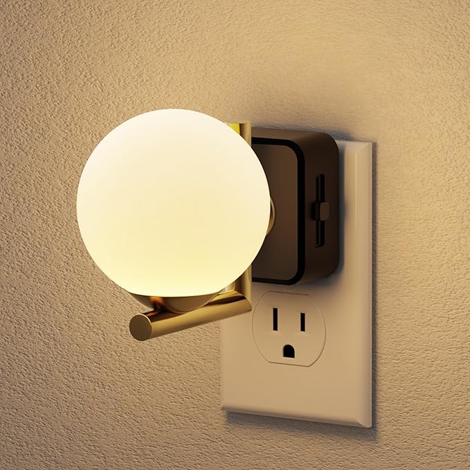 JandCase LED Night Light, 3000K Warm Night Lights Plug into Wall, 0-100LM Dimmable Night Lights with Dusk to Dawn Light Sensor, 180° Rotatable Plug in Nightlights for Bathroom, Bedroom, Hallway - Bloomnest