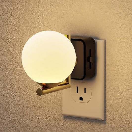 JandCase LED Night Light, 3000K Warm Night Lights Plug into Wall, 0-100LM Dimmable Night Lights with Dusk to Dawn Light Sensor, 180° Rotatable Plug in Nightlights for Bathroom, Bedroom, Hallway - Bloomnest