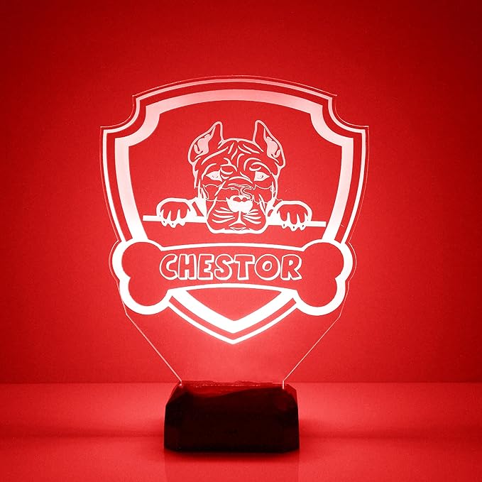 Custom Boston Terrier LED Sign Night Light Lamp with Remote, Light Up Display with Personalized Name or Image, Customized and Made in The USA, Clear Acrylic Home Decor Design with 16 Colors, 4 Modes - Bloomnest