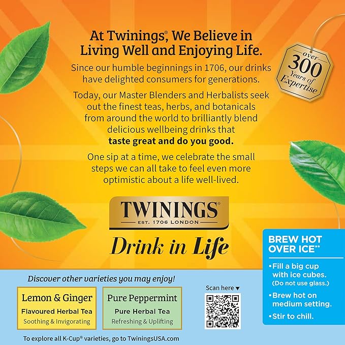 Twinings Pure Camomile Herbal Tea 72 K-Cup Pods for Keurig, 12 Count (Pack of 6), Made with Pure Camomile Blossoms, Naturally Caffeine-Free, Enjoy Hot or Iced - Bloomnest