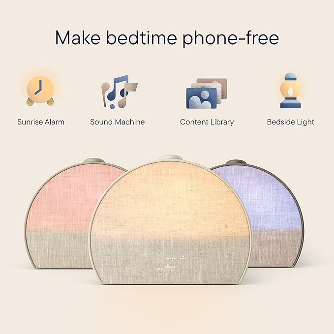 Hatch Restore 3 Sunrise Alarm Clock, Sound Machine, Smart Light (Greige) - White Noise, Screen-Free Sleep Routine - Bloomnest