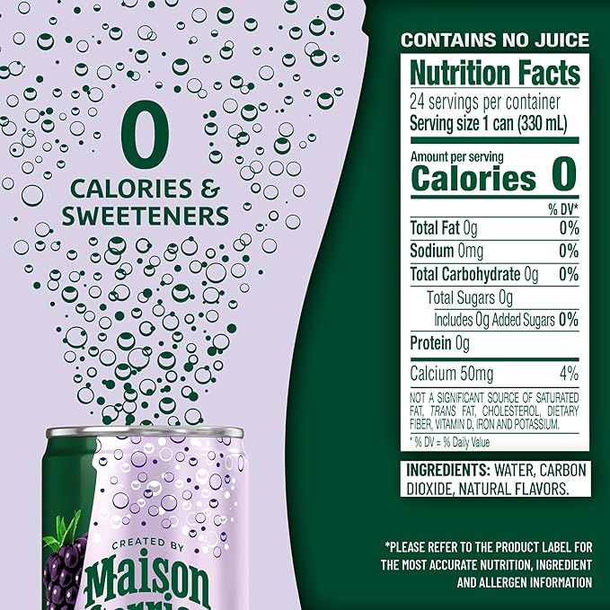 Maison Perrier Forever Blackberry Flavored Sparkling Water, 11.15 Fl Oz Cans, 8 Count, 3 Pack - Bloomnest