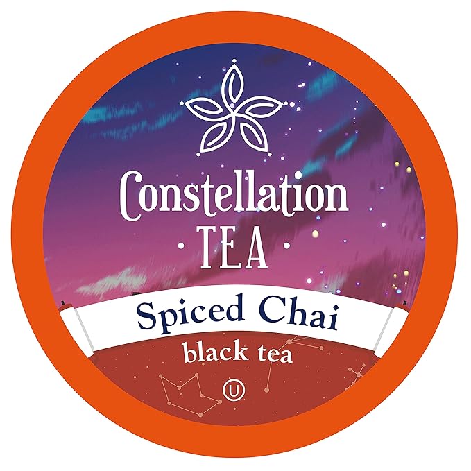 Constellation Tea Spiced Chai Black Tea Pods Compatible with K Cup Brewers Including 2.0, 40 Count - Bloomnest