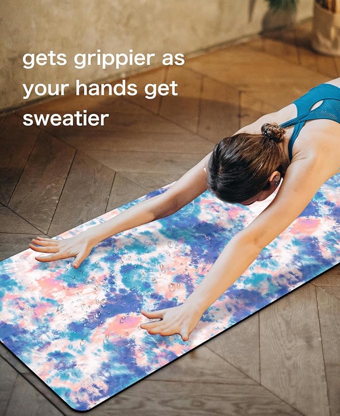 Non Slip Yoga Mat TPE Workout Mat for Men Women, Thick Workout Mat with Carrying Strap, Fitness Mats for Exercise, Yoga, Fitness, Pilates, Floor Workouts (72" x 24" x 6mm) - Bloomnest