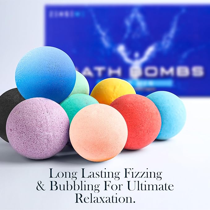 Bath Bombs for Men - Mens Relaxing Bath Bombs Gift Set - Organic with Masculine Scents for Him - 2.5 Oz Each - Gift Set of 8 Scented with Natural Essential Oils for Boyfriend, Husband or Father - Bloomnest