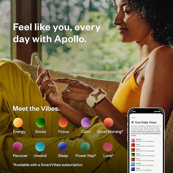 Apollo Neuro Wearable – Award-Winning Sleep & Stress Relief Device – Fall Asleep Faster, Sleep Longer & Deeper – Stimulate Calm, Boost Focus & Relaxation - Bloomnest