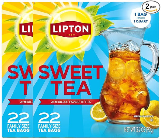 Lipton Southern Sweet Iced Tea Bags 22 Count Family Size (Pack of 2) - Bloomnest
