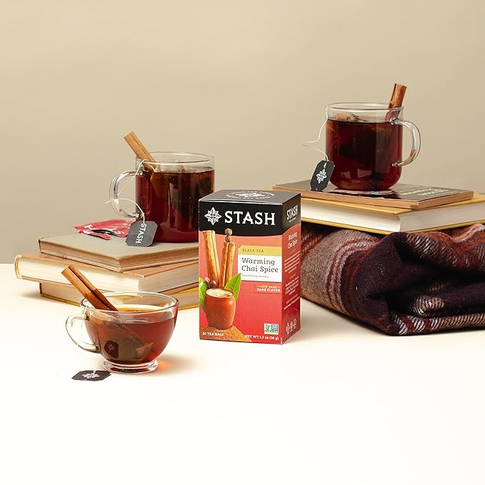 Stash Tea Chai Spice Black Tea, 6 Boxes with 20 Tea Bags Each (120 Tea Bags Total) - Bloomnest