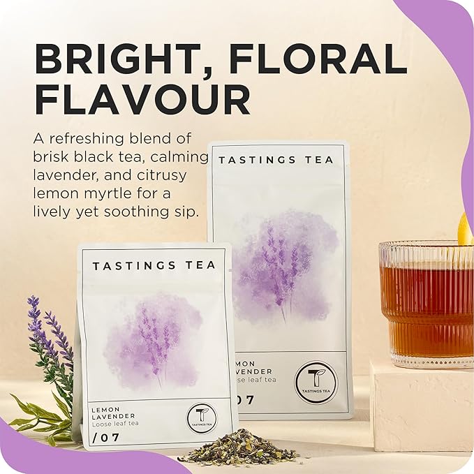 Tastings Tea Lemon Lavender Blend - 2.2oz Loose Leaf | Medium Caffeine Levels - Bloomnest