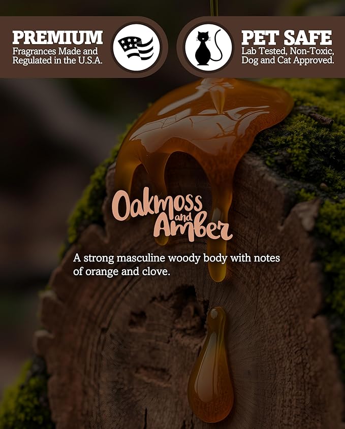 Shortie's Candle Company Oakmoss & Amber Wax Melts Multi Pack - Formula 117-2 Highly Scented 3 Oz. Bars (6 Oz. Total) - Made with Natural Oils - Incense & Earth Air Freshener Cubes Collection ShortiesCandleCompany