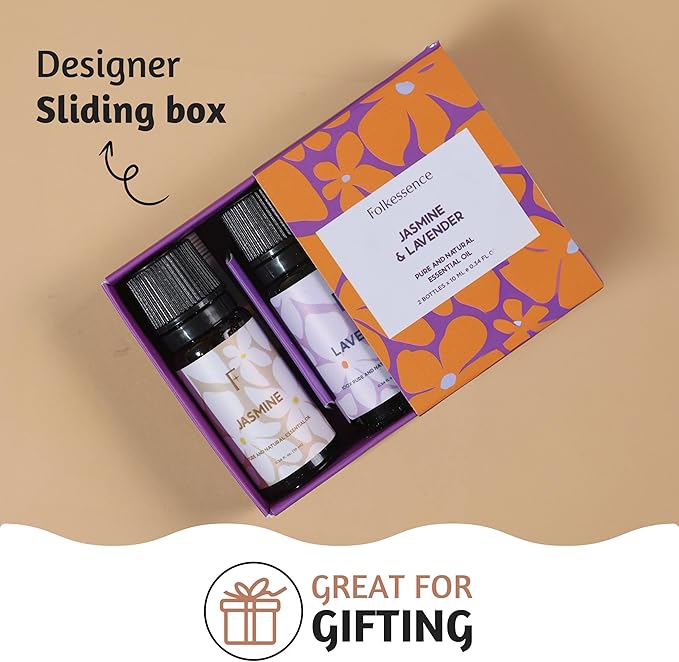 Folkulture Pure Essential Oils for Diffuser Oil | Jasmine & Lavender Essential Oils Set of 2 Fragrance Oil | Diffuser Scents for Home | Diffuser Essentials, Fragrance - Bloomnest