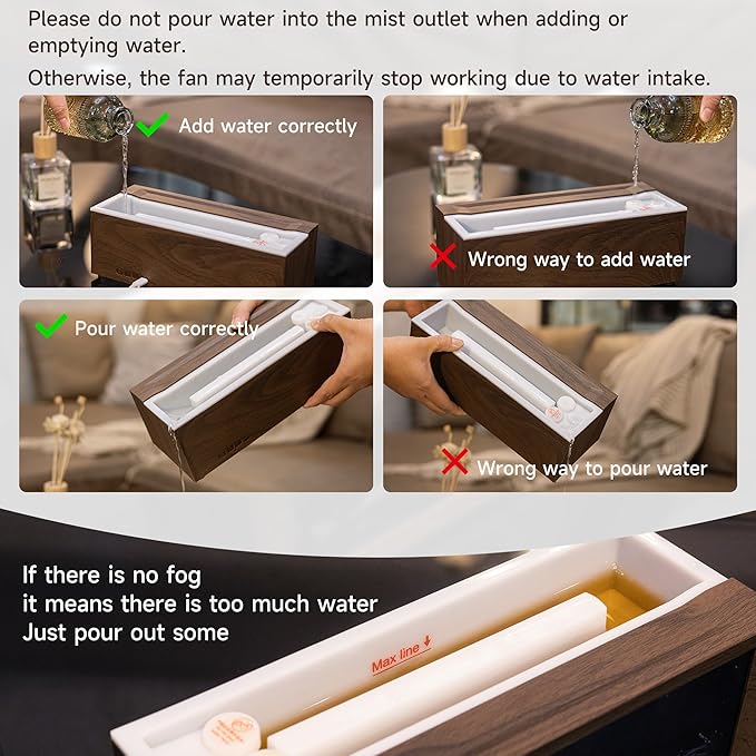Fireplace Flame Air Diffuser Humidifier,7 Colors Aromatherapy Essential Oil Diffuser,Ultrasonic with Timer for Home,Bedroom,Office,Yoga (Dark Wood Grain) - Bloomnest