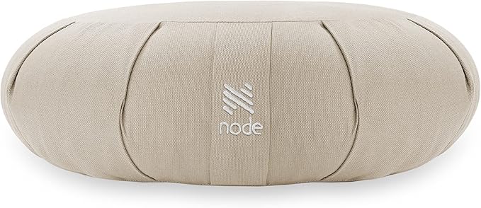 Zafu Meditation Cushion, 15" Round Buckwheat Yoga Pillow with Organic Cotton Cover - Bloomnest