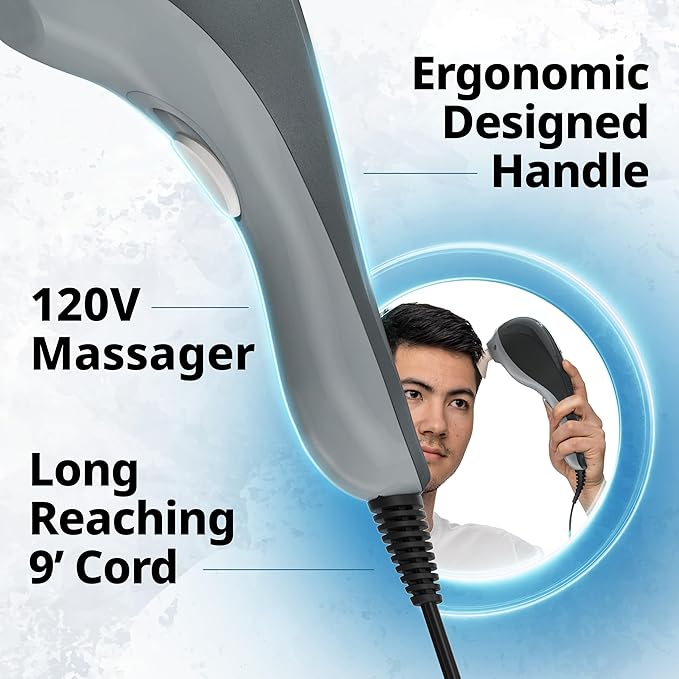 Wahl Soothing Vibration Corded Massager with 4 Attachment Heads, 2 Speed Massage Tool for Pressure & Pain Relief on The Face, Neck and Head, FSA Eligible, Model 4120-600 Wahl