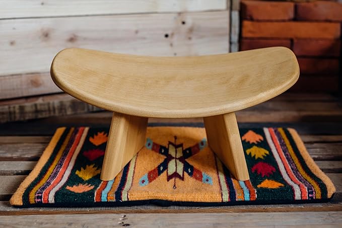 Meditation Bench IKUKO Original, Portable Version with Bag, Locally Handmade Wooden Kneeling Ergonomic Seiza Seat, Prana Yoga - 2 Colors, 3 Height Sizes - Bloomnest