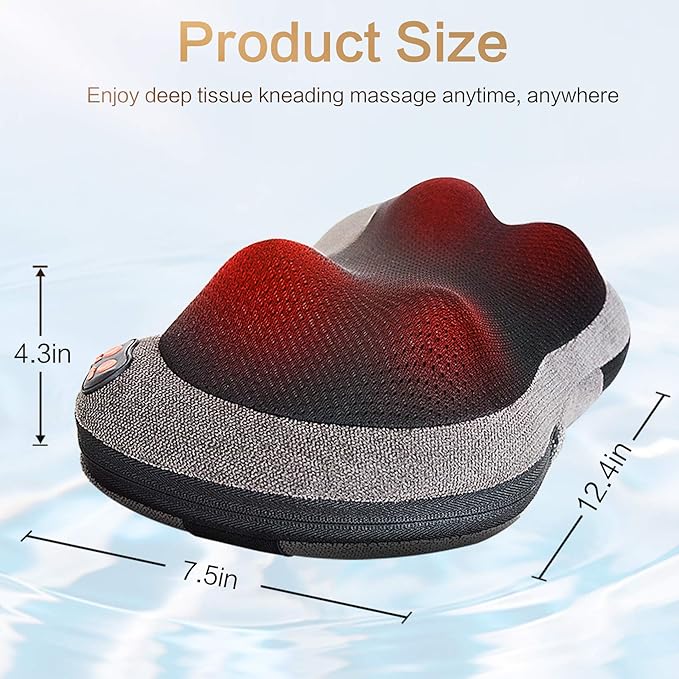 Papillon Shiatsu Back and Neck Massager with Heat, Deep Tissue Kneading,Electric Massage Pillow for Back,Shoulders,Legs,Foot,Body Muscle Pain Relief,Use at Home,Car,Office - Bloomnest