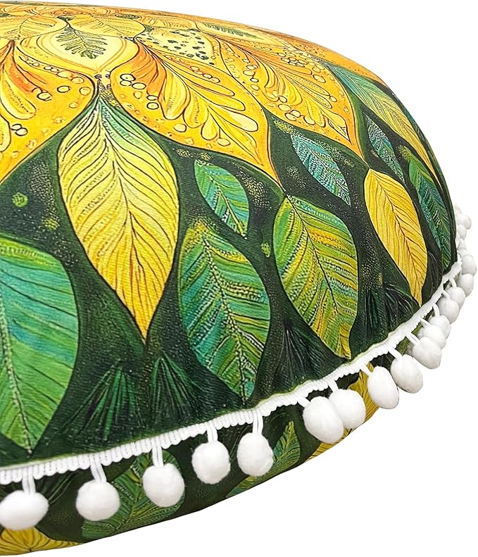 32 in Meditation Floor Cushion, Round Large Floor Pillow for Adult, Yoga Pillows for Sitting On Floor, Boho, Memory Foam Filling - Bloomnest