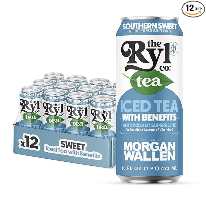 Ryl Iced Tea, Wallen's Sweet Tea, Antioxidant Superblend, No Artificial Ingredients, 16.0 Fl Oz (12-Pack) - Bloomnest