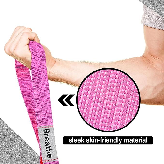 Stretching Strap Yoga Strap with 10 Loops, Non-Elastic Stretch Band for Physical Therapy, Flexibility, Exercise, Pilates, Dance & Gymnastics Workout - Bloomnest