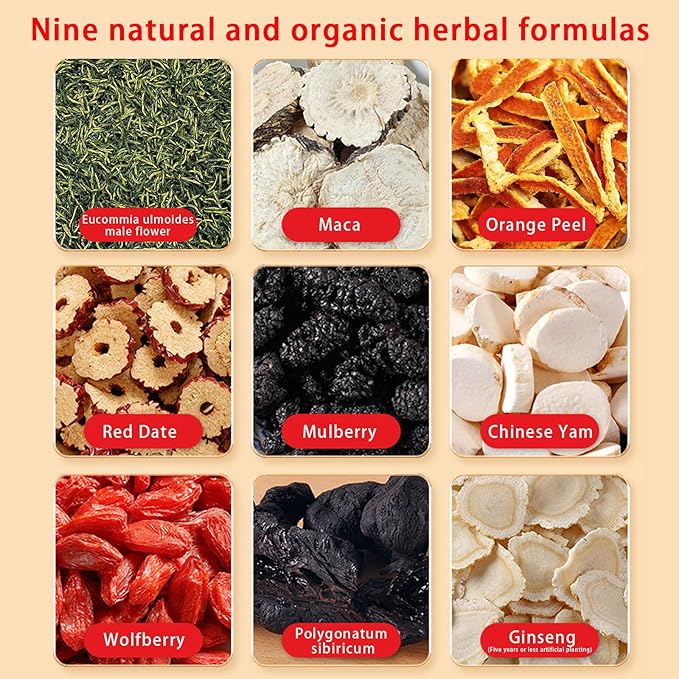 Kidney Tea - Ginseng and Wolfberry Tea, Ginseng Nine Treasure Tea, Men's Health Tea Herbal 9 Precious Ingredients Formula, Natural Organic Kidney Cleanse Detox Tea for Women & Men (1Bag(12pcs)) - Bloomnest