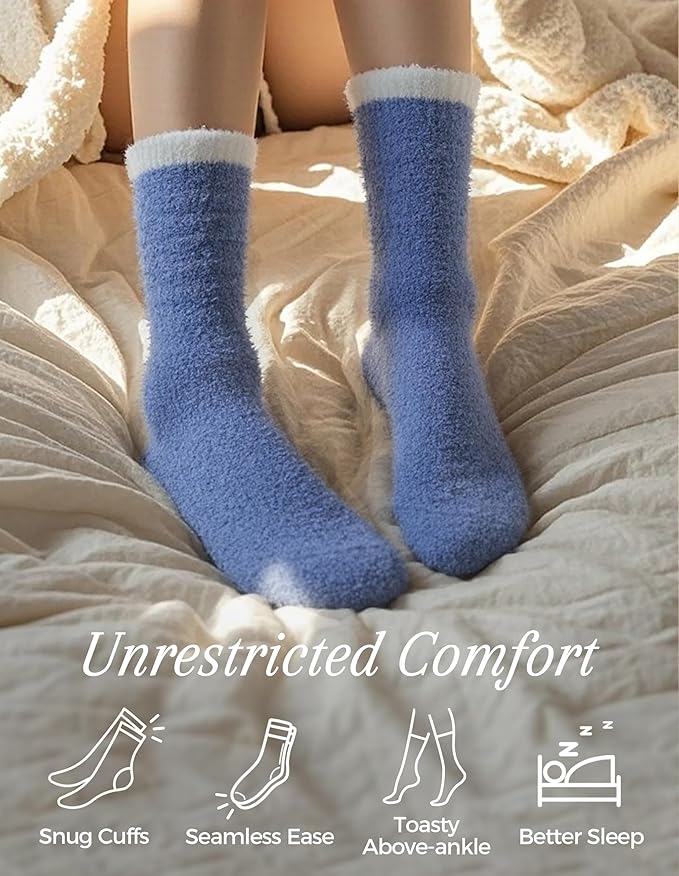 TEHOOK Warm & Cozy Valentines Gifts for Women, Fluffy Fuzzy Plush Sleeping Slipper Socks - Soft Warm Fabric - Bloomnest