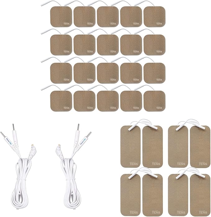 Discount TENS Brand Electrode Refresh Pack – Renew Your TENS 7000 Device with Premium Replacement Electrodes & Lead Wires, Includes 20 Small Pads, 8 Large Pads & 1 Pair Lead Wires