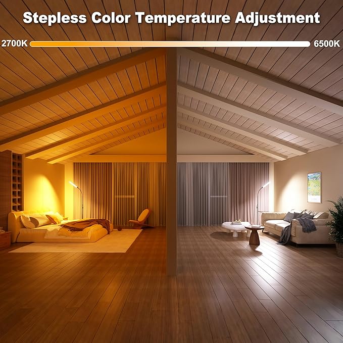 Floor Lamp, 18W Super Bright LED Floor Lamps for Living Room with Remote, Stepless Dimming Color Temperature & Brightness, Modern Adjustable Gooseneck Standing Lamp Ideal for Bedroom, Office, Study - Bloomnest