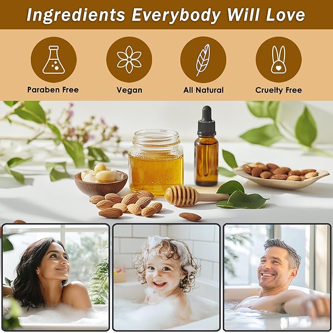 Spa Baskets For Women - Luxury Bath Set With Honey & Almond - Spa Kit Includes Wash, Bubble Bath, Lotion, Bath Salts, Body Scrub, Hand Cream, Shower Puff, Bathbombs, Soap and Towel - Bloomnest
