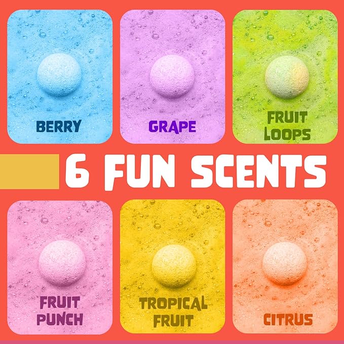 Superhero Boys Bath Bombs with Surprise Hero Toys Inside (12 Pack) - Large Bubble Bomb, Fruity Scents, Relaxing Aromas - Ideal Birthday Gift for Kids by Two Sisters - Bloomnest