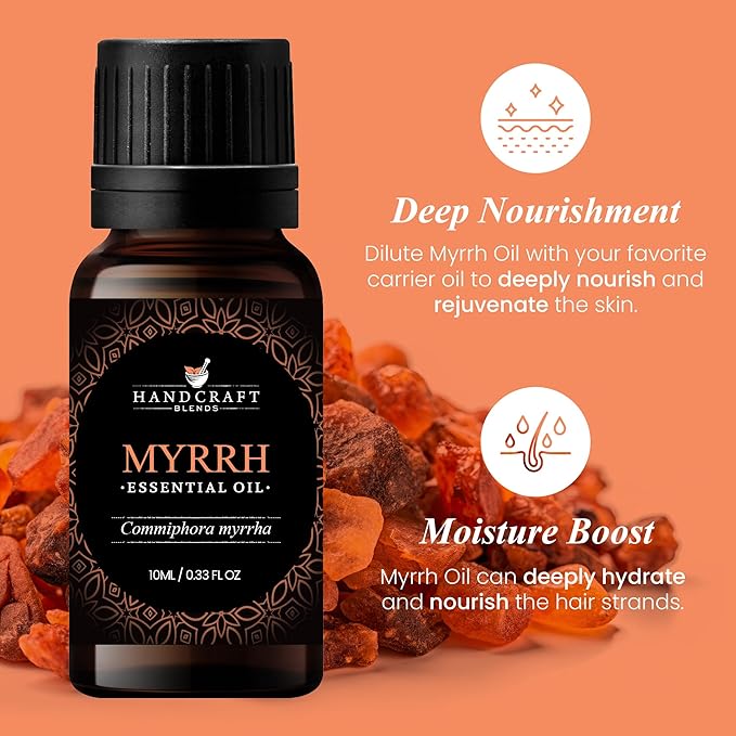 Handcraft Blends Myrrh Essential Oil – 0.33 Fl Oz – 100% Pure and Natural – Premium Grade Essential Oil for Diffuser and Aromatherapy, Skin, Massage, Candle and Soap Making Fragrance - Bloomnest