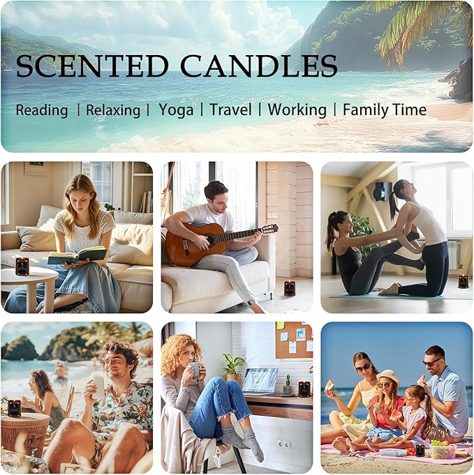 Scented Candles Set, Soy Wax Candles 6 Pack 42 Oz Aromatherapy Candles Gift Set for Women Men (Sage/Vanilla/Lemon/Sandalwood/Mint/Rose - Bloomnest