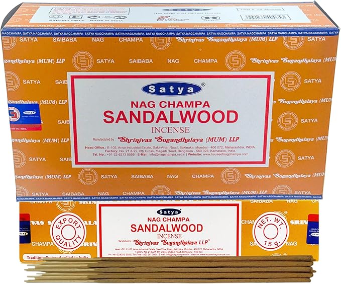 Sandalwood Incense Sticks - Total 180 Insence-Sticks and Incense Stick Holder Bundle Insence Insense Satya - Bloomnest