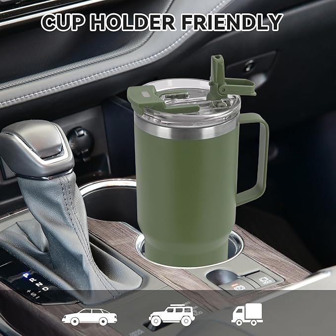 HASLE OUTFITTERS 30oz Tumbler Bulk with Handle, Insulated Travel Coffee Mug Set with Handle Leak-Proof Double Wall Stainless Steel Vacuum Tumblers Pack Metal Cup for Hot and Cold Drink - Bloomnest