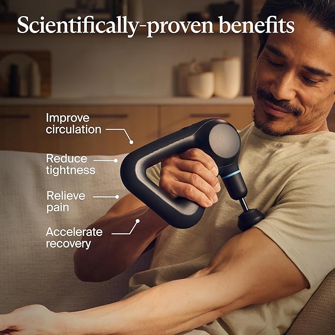 TheraGun Therabody Prime (5th Generation) - Deep Tissue Percussion Therapy Massage Gun - Bluetooth Enabled, Personal Massager for Pain Relief in Neck, Back, Leg, Shoulder and Body (Black) - Bloomnest