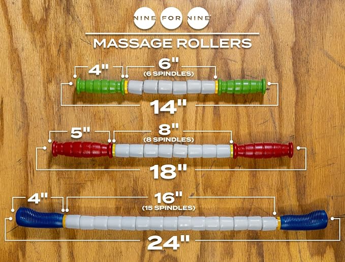 Massage Stick 24" Handheld Spindle Massage Roller - Full Body Muscle Recovery & Myofascial Release (Large - 24" Massage Stick) - Bloomnest